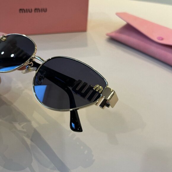 Miu Miu Gold Metal Frame Black Sunglasses main image 7